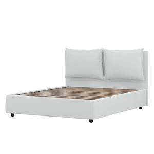 Gestoffeerd bed Noemi (incl. opbergruimte- - Stof Valona: Crèmekleurig - 160 x 200cm