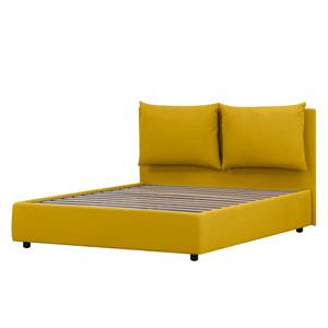 Gestoffeerd bed Noemi (incl. opbergruimte- - Stof Valona: Mosterdgeel - 160 x 200cm