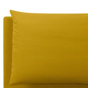 Lit rembourré avec coffre de lit Noemi Tissu Valona : Jaune moutarde - 160 x 200cm