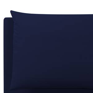 Lit rembourré avec coffre de lit Noemi Tissu Valona : Bleu foncé - 180 x 200cm