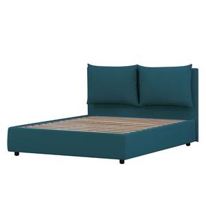 Gestoffeerd bed Noemi (incl. opbergruimte- - Stof Valona: Petrolblauw - 180 x 200cm