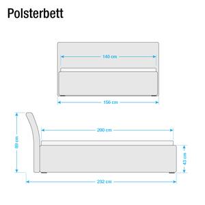 Polsterbett Nord (inkl. Matratze & Lattenrost) - Kunstleder - Grau - 140 x 200cm