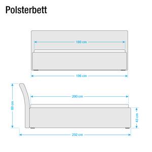 Polsterbett Nord (inkl. Matratze & Lattenrost) - Kunstleder - Grau - 180 x 200cm