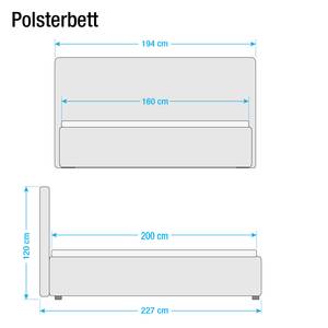 Gestoffeerd bed Optima geweven stof - Grijs - 160 x 200cm