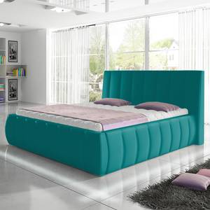 Gestoffeerd bed Optima geweven stof - Turquoise - 160 x 200cm