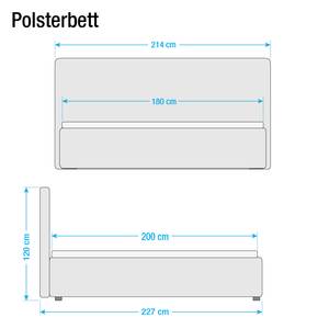 Polsterbett Optima Webstoff - Grau - 180 x 200cm