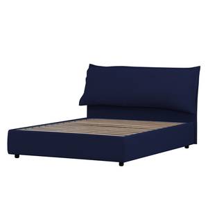 Gestoffeerd bed Paola (incl. opbergruimte- - Stof Valona: Donkerblauw - 140 x 200cm