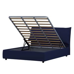 Gestoffeerd bed Paola (incl. opbergruimte- - Stof Valona: Donkerblauw - 140 x 200cm