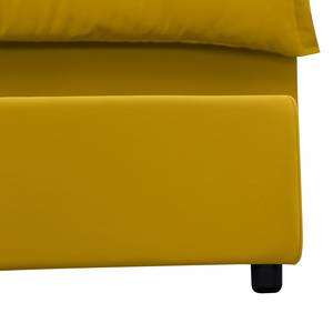 Lit rembourré avec coffre de lit Paola Tissu Valona : Jaune moutarde - 180 x 200cm