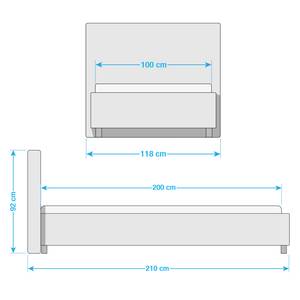 Gestoffeerd bed Parsberg II kunstleer - Zwart - 100 x 200cm