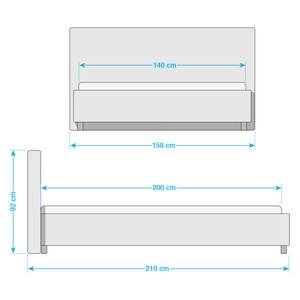 Gestoffeerd bed Parsberg II kunstleer - Zwart - 140 x 200cm