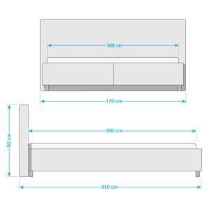 Gestoffeerd bed Parsberg II kunstleer - Zwart - 160 x 200cm