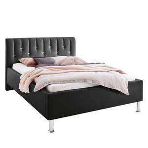 Gestoffeerd bed Rapido kunstleer - Zwart - 120 x 200cm