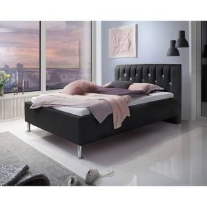 Gestoffeerd bed Rapido kunstleer - Zwart - 120 x 200cm