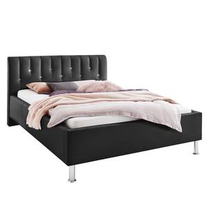 Gestoffeerd bed Rapido kunstleer - Zwart - 140 x 200cm