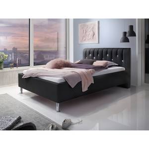 Gestoffeerd bed Rapido kunstleer - Zwart - 140 x 200cm