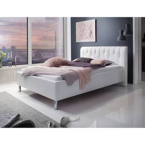 Gestoffeerd bed Rapido kunstleer - Wit - 140 x 200cm