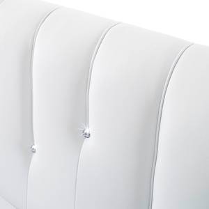 Lit capitonn‚ Rapido Imitation cuir - Blanc - 160 x 200cm