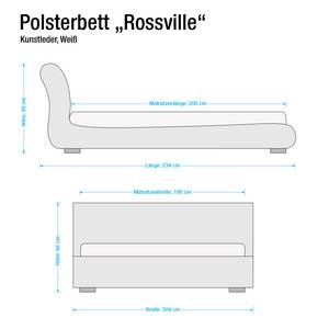 Polsterbett Rossville Kunstleder Kunstleder Weiß - 140 x 200cm