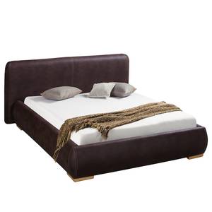 Gestoffeerd bed Rothbury antieke leerloo donkerbruin - 180 x 200cm