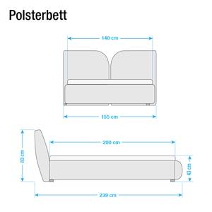 Polsterbett Huelva I (inkl. Matratze & Lattenrost) Kunstleder - Schwarz - 140 x 200cm