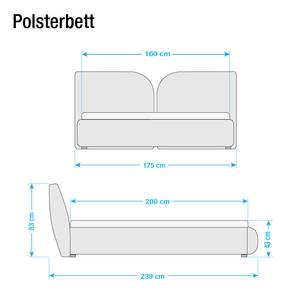 Gestoffeerd bed Huelva I kunstleer - Zwart - 160 x 200cm