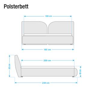 Polsterbett Huelva I Kunstleder - Schwarz - 180 x 200cm