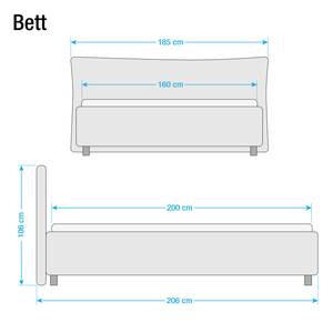 Gestoffeerd bed Sibilla kunstleer - wit - 160 x 200cm