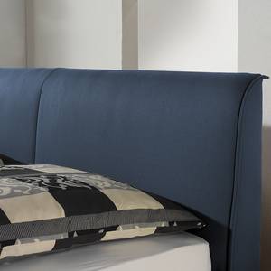 Gestoffeerd bed Sigtuna structuurstof - Donkerblauw - 180 x 200cm