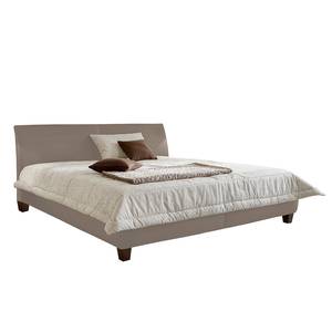 Lit capitonné Skye Cuir synthétique bordeaux - Limon - 160 x 200cm - Avec sommier à lattes & matelas - Matelas à ressorts Bonnell