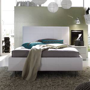Gestoffeerd bed Smart wit kunstleer - 160 x 200cm