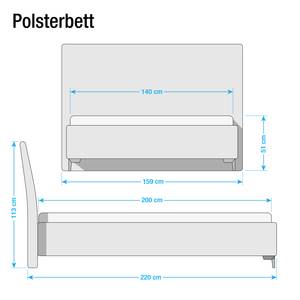 Polsterbett Soft Line Webstoff Stoff TIM: 18 steel - 140 x 200cm