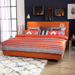 Gestoffeerd bed Soft Line - geweven stof Stof TIM: 3 orange - 140 x 200cm