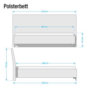 Polsterbett Soft Line Webstoff Stoff TIM: 18 steel - 200 x 200cm