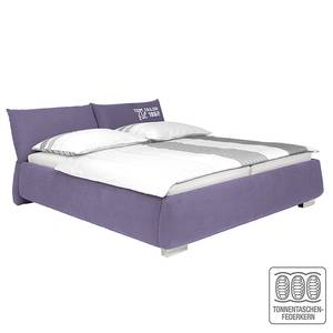 Gestoffeerd bed Soft Pillow geweven stof - Paars - 160 x 200cm - Ton-pocketveringmatras - H2 zacht