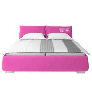 Lit capitonné Soft Pillow Tissu - Rose foncé - 160 x 200cm - Sans matelas