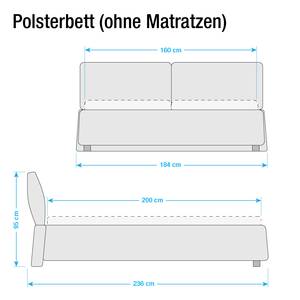 Polsterbett Soft Pillow Webstoff - Pink - 160 x 200cm - Ohne Matratze