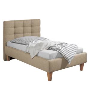 Gestoffeerd bed Stensborg structuurstof - Beige - 100 x 200cm - Zonder lattenbodem & matras