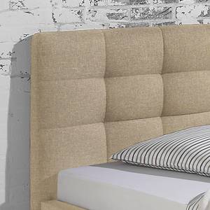 Gestoffeerd bed Stensborg structuurstof - Beige - 100 x 200cm - Met lattenbodem