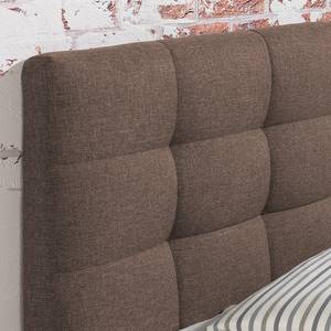 Letto imbottito Stensborg Tessuto strutturato - Marrone - 100 x 200cm - Senza rete a doghe & materasso