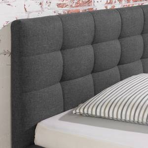 Letto imbottito Stensborg Tessuto strutturato - Color antracite - 180 x 200cm - Con rete a doghe