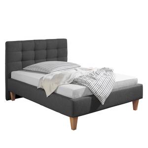 Gestoffeerd bed Stensborg structuurstof - Antraciet - 140 x 200cm - Met lattenbodem