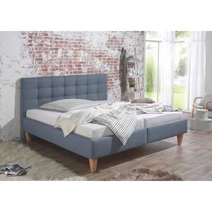 Letto imbottito Stensborg Tessuto strutturato - Ardesia - 160 x 200cm - Senza rete a doghe & materasso