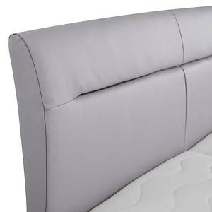 Gestoffeerd bed Tabea (echt leer) echt leer - Grijs - 180 x 200cm - Met lattenbodem & matras - H3 medium