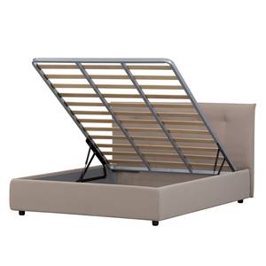 Gestoffeerd bed Tiberio (incl. opbergruimte- - Stof Valona: Beige - 140 x 200cm