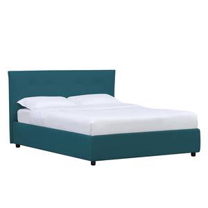 Gestoffeerd bed Tiberio (incl. opbergruimte- - Stof Valona: Petrolblauw - 140 x 200cm