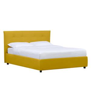 Gestoffeerd bed Tiberio (incl. opbergruimte- - Stof Valona: Mosterdgeel - 140 x 200cm