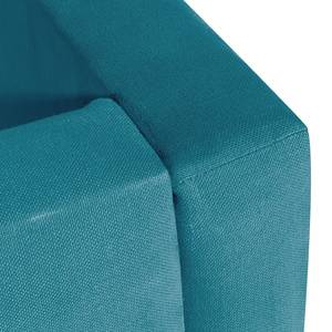 Gestoffeerd bed Tilia I geweven stof - Stof Naya: Turquoise - 140 x 200cm - Hoekig