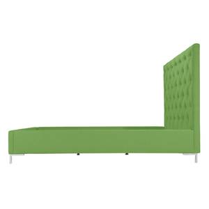 Gestoffeerd bed Tilia I geweven stof - Stof Floreana: Groen - 160 x 200cm - T-vorm