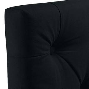 Lit rembourré Tilia I Tissu - Tissu Floreana : Noir - 160 x 200cm - Forme en T